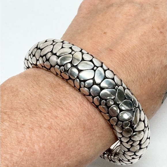 John Hardy Kali Pebble Flex Cuff Bracelet .925 Sterling Silver Size M - Picture 3 of 9
